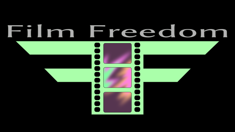 Film Freedom Project Logo (Double F, back-to-back, forming a film-strip
        with wings).